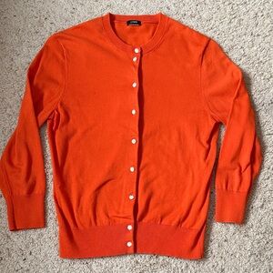 J. Crew Vibrant Orange Button-Up Cardigan. 3/4 Sleeve. Size S.
